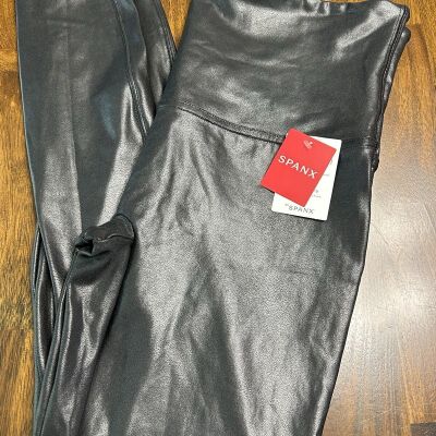 Spanx Women's Faux Leather Leggings Black Size 1X NWT