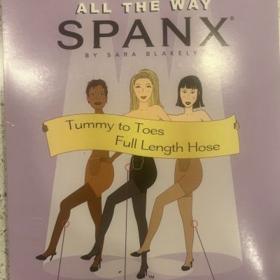 SPANX Black All the Way Tummy to Toes Full Length Hose Super Control Size B New