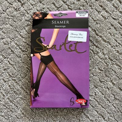 Seamer Stockings Black Stockings With Red Back Seam Size Medium