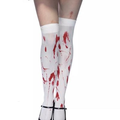 Bloody Zombie Thigh Highs Adult Sexy Horror Stockings Halloween Costume Hosiery