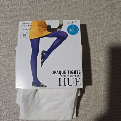 Hue Women's Non Control Top Opaque Tights White Size 2