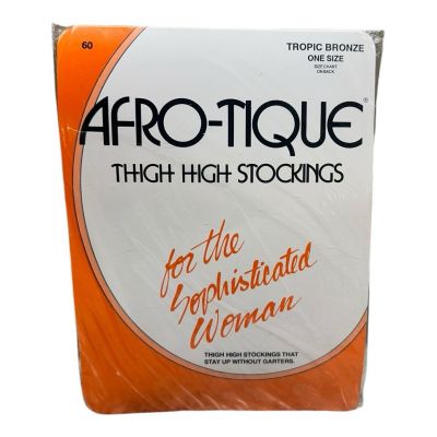 Afro-Tique stay up thigh high Stockings tropic bronze one size 100perc Nylon