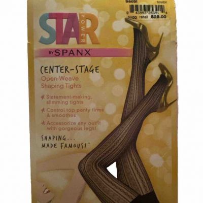 Star Power By Spanx Center Stage Open Weave Boudoir Shaping Tights Black Size D