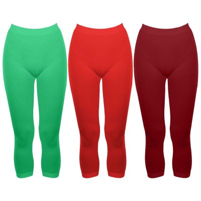 3/6-Piece Women's Soft Comfy High Waisted Smooth Active Yoga Capri Leggings