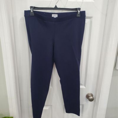 Womens Size XL Crown & Ivy Elastic Waist Stretch Dressy Leggings Navy Blue