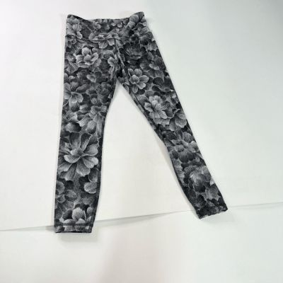 Athleta Leggings Womens Small Black Floral Elation Textured Tight 7/8 Compressio