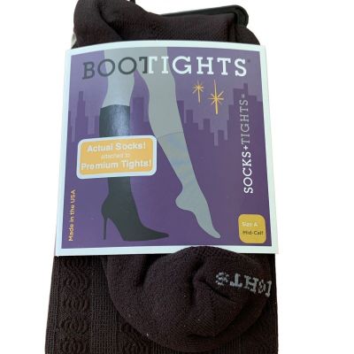 Bootights Jet Black Mid Calf Length Sock Size D Style Warmth Comfort Gift/SS