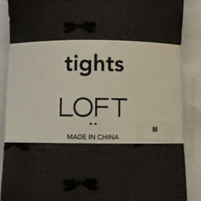 NEW! LOFT - Tights Black size M Medium Color 6600 BLACK w Bows RN# 77379