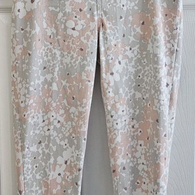 Spanx Womens Large Legging Pants High-Rise Ankle Pastel Floral Print