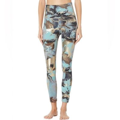 Beyond Yoga High Waisted Midi Leggings In Ocean Blue Marble Foil - Size S - NWT