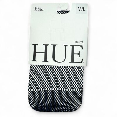 Hue Two Tone Net Tights Womens Size M/L 1 Pair Ink Blue and Black Mix New