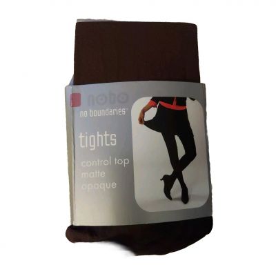 No Boundaries Tights Brown Control Top Matte Opaque Fudge S/M Small Medium New