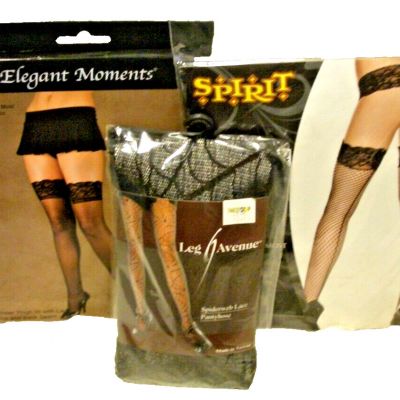 LADIES PANYHOSE & THIGH HIGHS - LOT of THREE (3) - LEG AVENUE, SPIRIT & ELE.-NWT