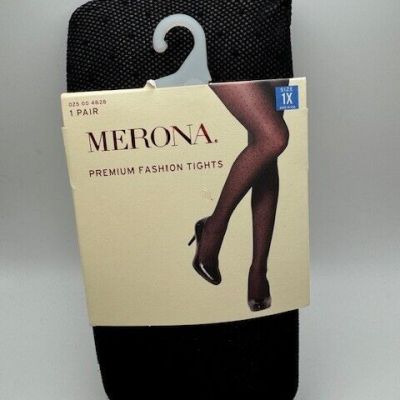 New Retro PinUp Merona Black Premium Fashion Tights 1x