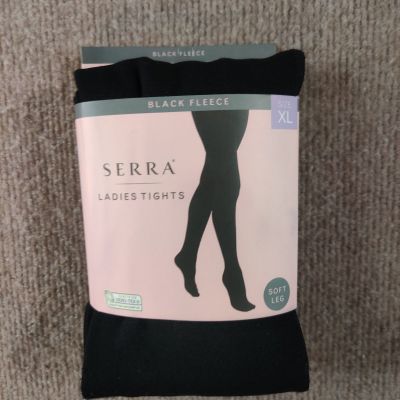 Serra Women's Ladies Tights Black Fleece XL Soft Left Tummy Control Waist NEW