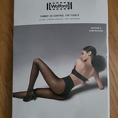 Wolford  18517 Tummy 20 Control Top Tights Black Size L