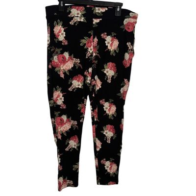 Black Floral Coquette Romantic Plus Size Leggings Torrid 2 2X Fitted Yoga Tight