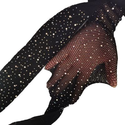 Hollow Out Stockings Ultra-thin Fishnet Shiny Rhinestone Pantyhose for Women