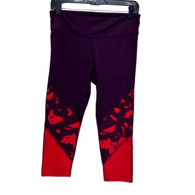 Fabletic dark purple red animal print crop women leggings Size: M