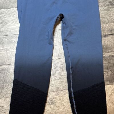 Leggings Yoga Pants Womens 2XL Blue Ribbed Stretch Workout Gym She Fit