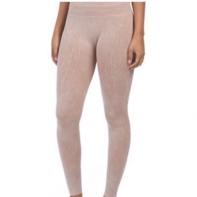 Betsey Johnson Performance Leggings Seamless Stonewashed Nude Blush Large