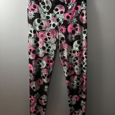 No Boundaries Skull Leggings, Size Small (3-5) Multicolored. Womens Girls Active