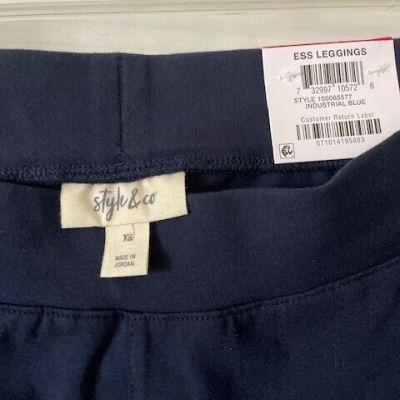 NWT Style & Co Ladies  Industrial Blue Skinny Leggings Pull On Size XSmall