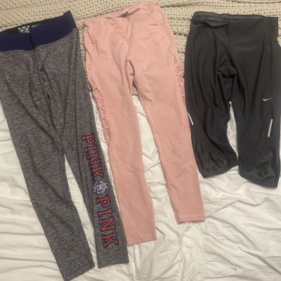 victoria secret pink leggings small petite and nike S/P leggings lot