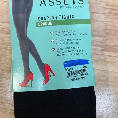 Love Your Assets Sara Blakely Spanx Size 4 Opaque Shaping Tights Black
