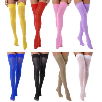 US Women Stockings Glossy Thigh High Sheer Pantyhose Shiny Oil Stockings Hosiery