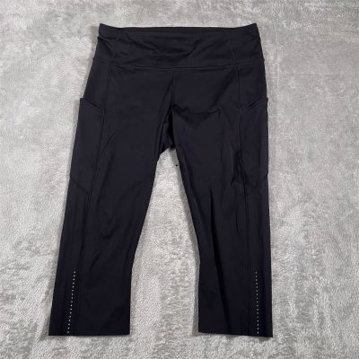 Lululemon Women's Fast Free Crop II Size 12 Black High-Rise Crop Leggings