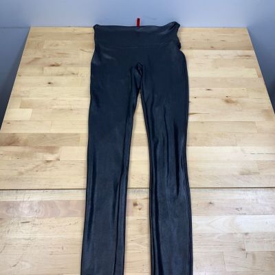 Spanx Leggings Womens S Black Faux Leather Casual Athleisure 27