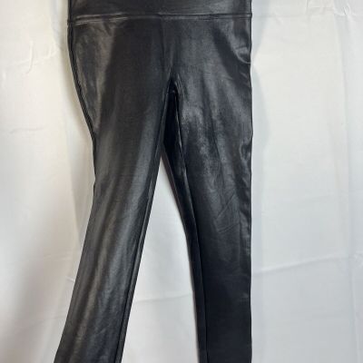 Spanx Womens Shiny Black Full Lengh Leggings Stretch Sz M