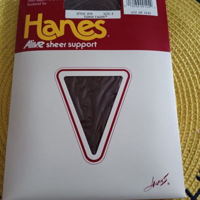Hanes Alive Pantyhose Full Support Size E Style 810 Control Top Town Taupe