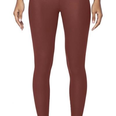 90 Degree By Reflex Women’s High Waist High Shine Disco Ankle Leggings  Dark Red