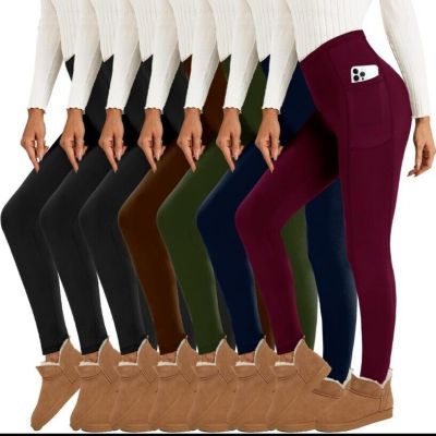 ICEROSE 7 Pack Fleece Lined Leggings Women Soft Thermal Warm Winter Workout Yoga