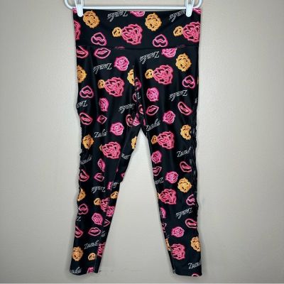 Zumba Live Love Zumba High Waisted Leggings Size XL - Bold Black Colorful