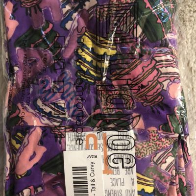 LuLaRoe Tall Curvy leggings Womens Pants Lg Pj’s New Birthday cake 32” Waist