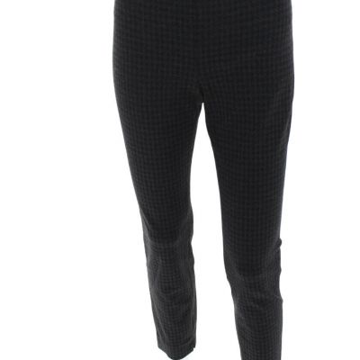 Theory Womens Woven Houndstooth Ankle Leggings Pants Black Gray Size Medium