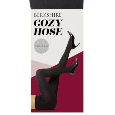 Berkshire Ladies Black Cozy Hose Fleece Lined Tights, Size 1x2