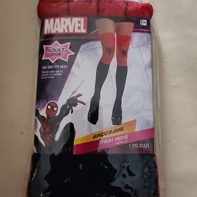 Marvel Spider-Girl Thigh High Socks Stockings 1 Pair Red Blue Sexy Adult OS