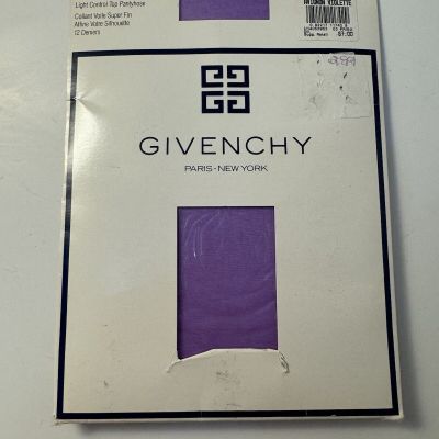 NOS Vtg 1990 Givenchy Pantyhose Size B French Sheer Light Control Top Violette