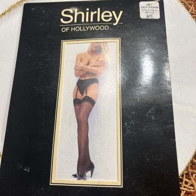 New In Package Vintage Shirley of Hollywood  White  Sheer Stockings