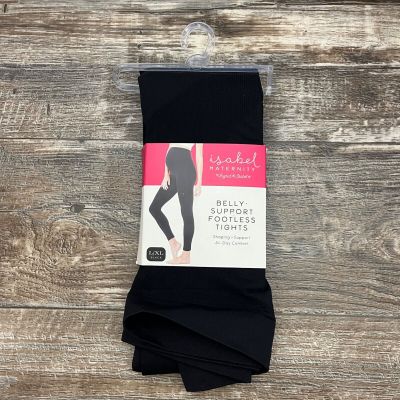 Isabel Maternity Belly Support Seamless Footless Tights L / XL Black