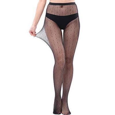 WEANMIX Lace Patterned Fishnet Stockings Thigh High Pantyhose Black Tights Women