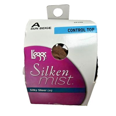 Leggs Silken Mist Control Top Silky Sheer Leg Tights Pantyhose Size A Sun Beige