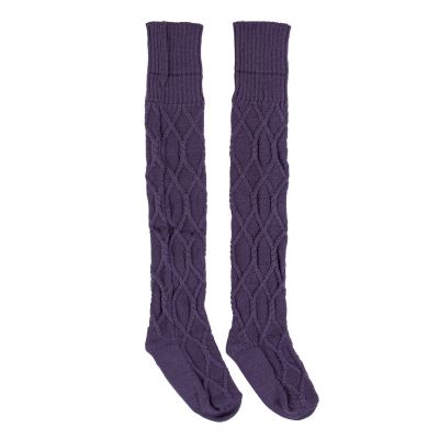 Women Winter Knitted Cotton Stocking Thigh High Twist Cable Crochet Leggings