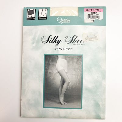 Vintage Paul Milan Silky Sheer Pantyhose - Size Queen Tall - Bone Ivory