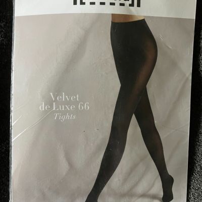 Wonderful Wolford VELVET DE LUXE 66 Tights ADMIRAL BLUE XL Extra Large