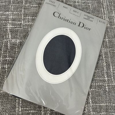 Christian Dior Diorissimo Pantyhose Nylons Hosiery Size 2 Navy Blue Up to 5'7